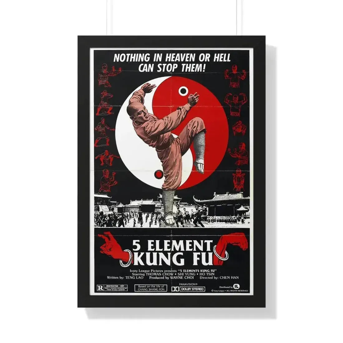 5 ELEMENT KUNG FU 1978 - Framed Movie Poster - The Sticker Space