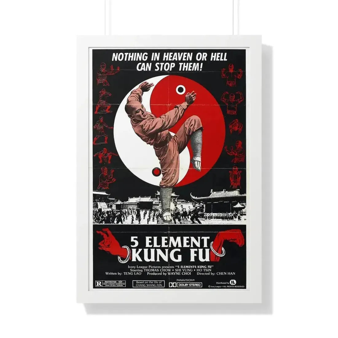 5 ELEMENT KUNG FU 1978 - Framed Movie Poster - The Sticker Space