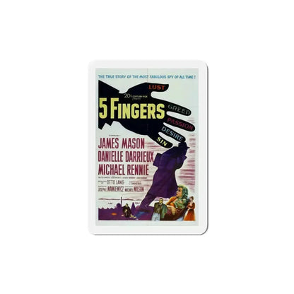 5 Fingers 1952 Movie Poster Refrigerator Magnet 5 Inch - The Sticker Space