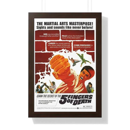 5 FINGERS OF DEATH 1972 - Framed Movie Poster 16″ x 24″ Walnut - The Sticker Space