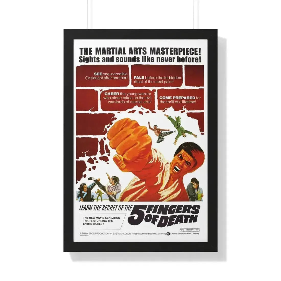 5 FINGERS OF DEATH 1972 - Framed Movie Poster - The Sticker Space