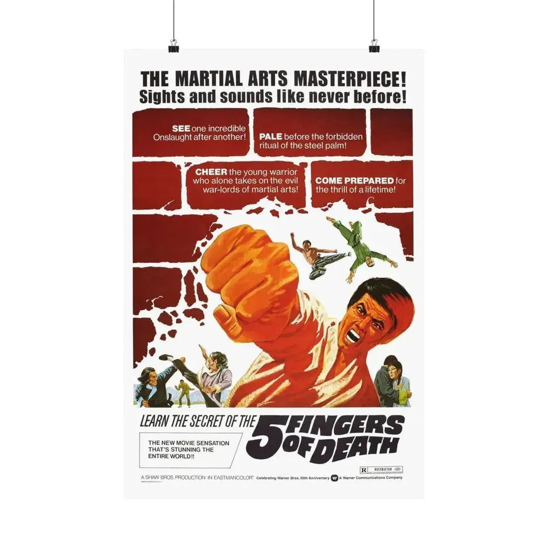 5 FINGERS OF DEATH 1972 - Paper Movie Poster - The Sticker Space