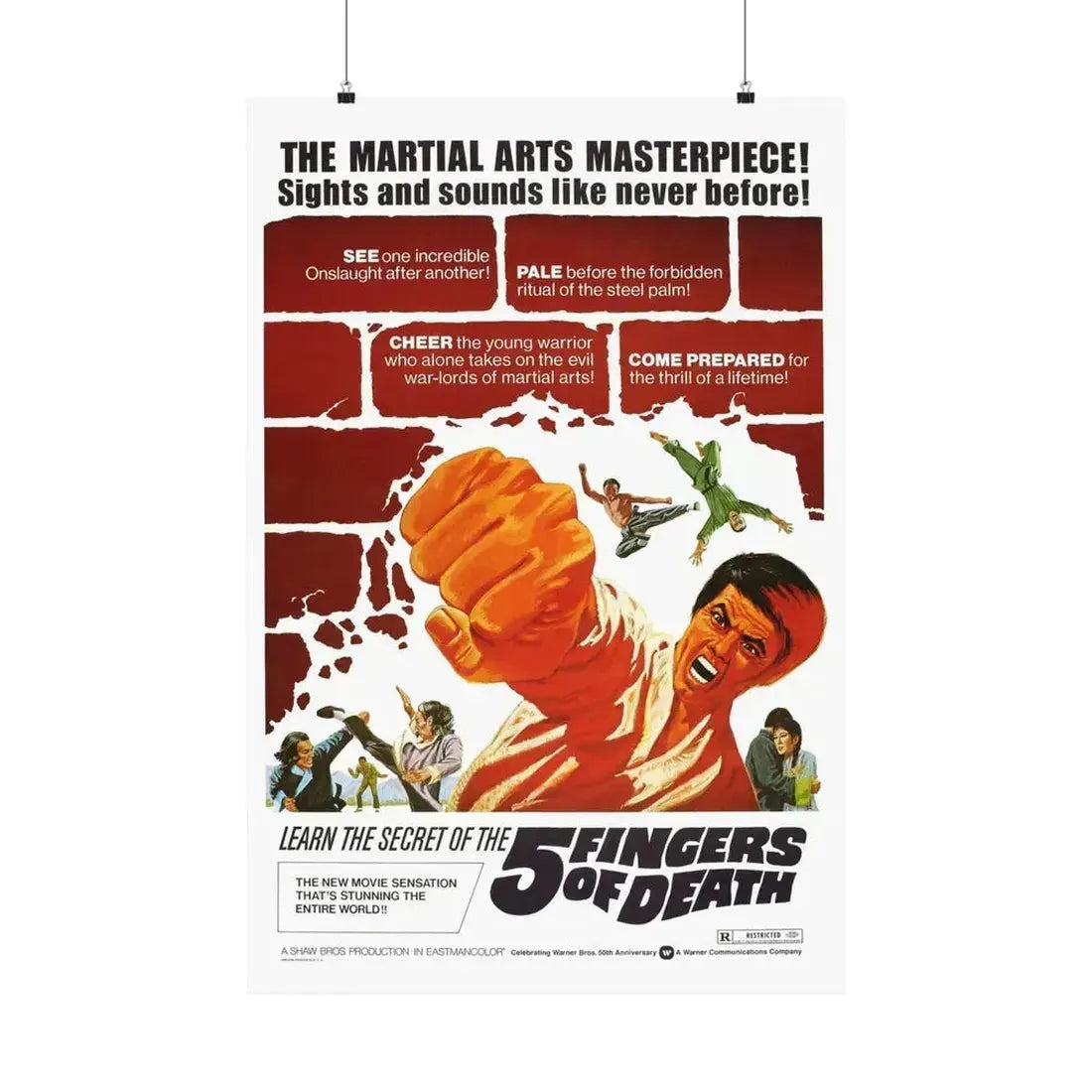 5 FINGERS OF DEATH 1972 - Paper Movie Poster - The Sticker Space