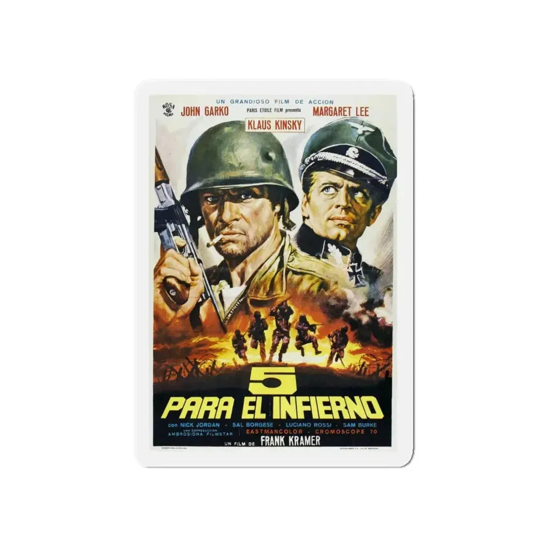 5 FOR HELL 1969 Movie Poster - Refrigerator Magnet 5 Inch - The Sticker Space