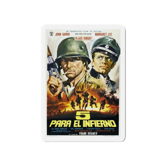 5 FOR HELL 1969 Movie Poster - Refrigerator Magnet 6 Inch - The Sticker Space