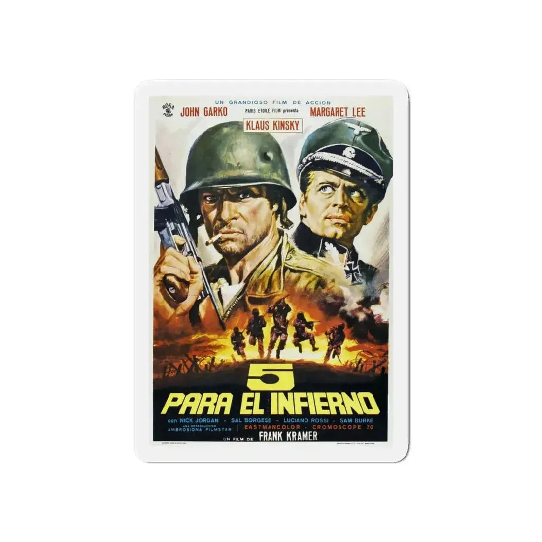 5 FOR HELL 1969 Movie Poster - Refrigerator Magnet - The Sticker Space