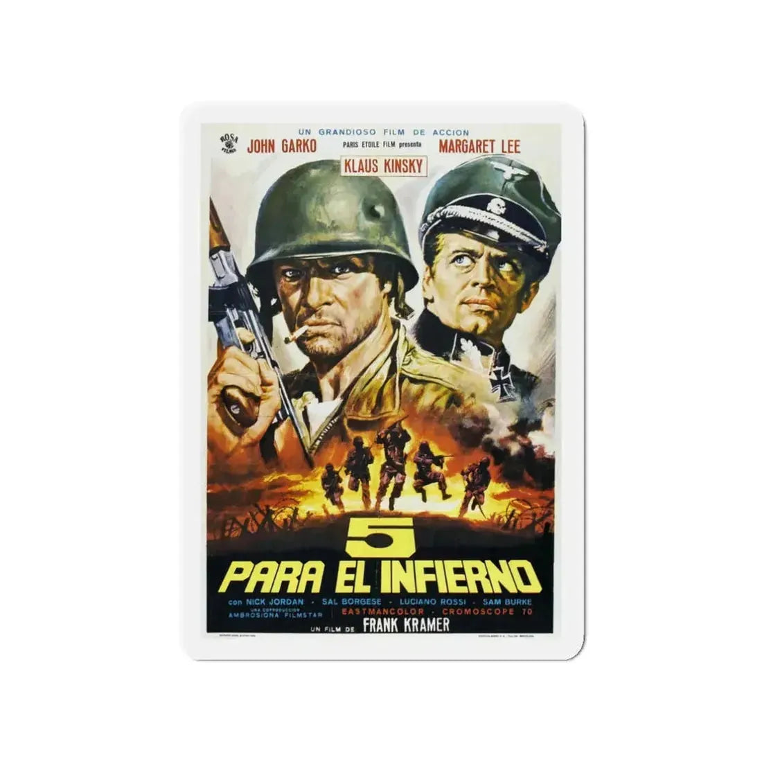 5 FOR HELL 1969 Movie Poster - Refrigerator Magnet - The Sticker Space