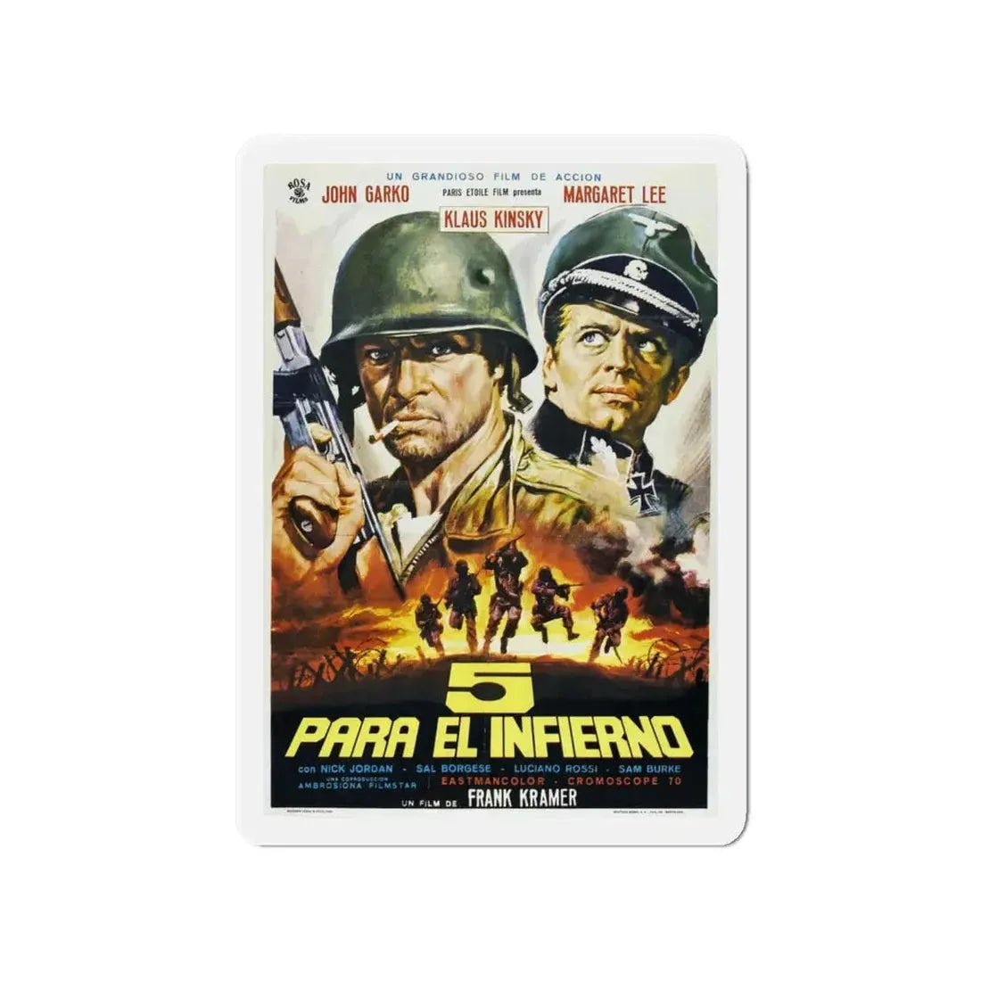 5 FOR HELL 1969 Movie Poster - Refrigerator Magnet - The Sticker Space