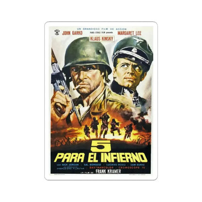 5 FOR HELL 1969 Movie Poster - STICKER Vinyl Kiss-Cut Decal 2 Inch White - The Sticker Space