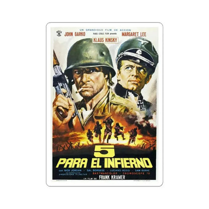 5 FOR HELL 1969 Movie Poster - STICKER Vinyl Kiss-Cut Decal 6 Inch White - The Sticker Space