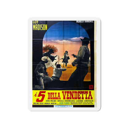 5 FOR REVENGE 1966 Movie Poster - Die-Cut Magnet-2" x 2"-The Sticker Space