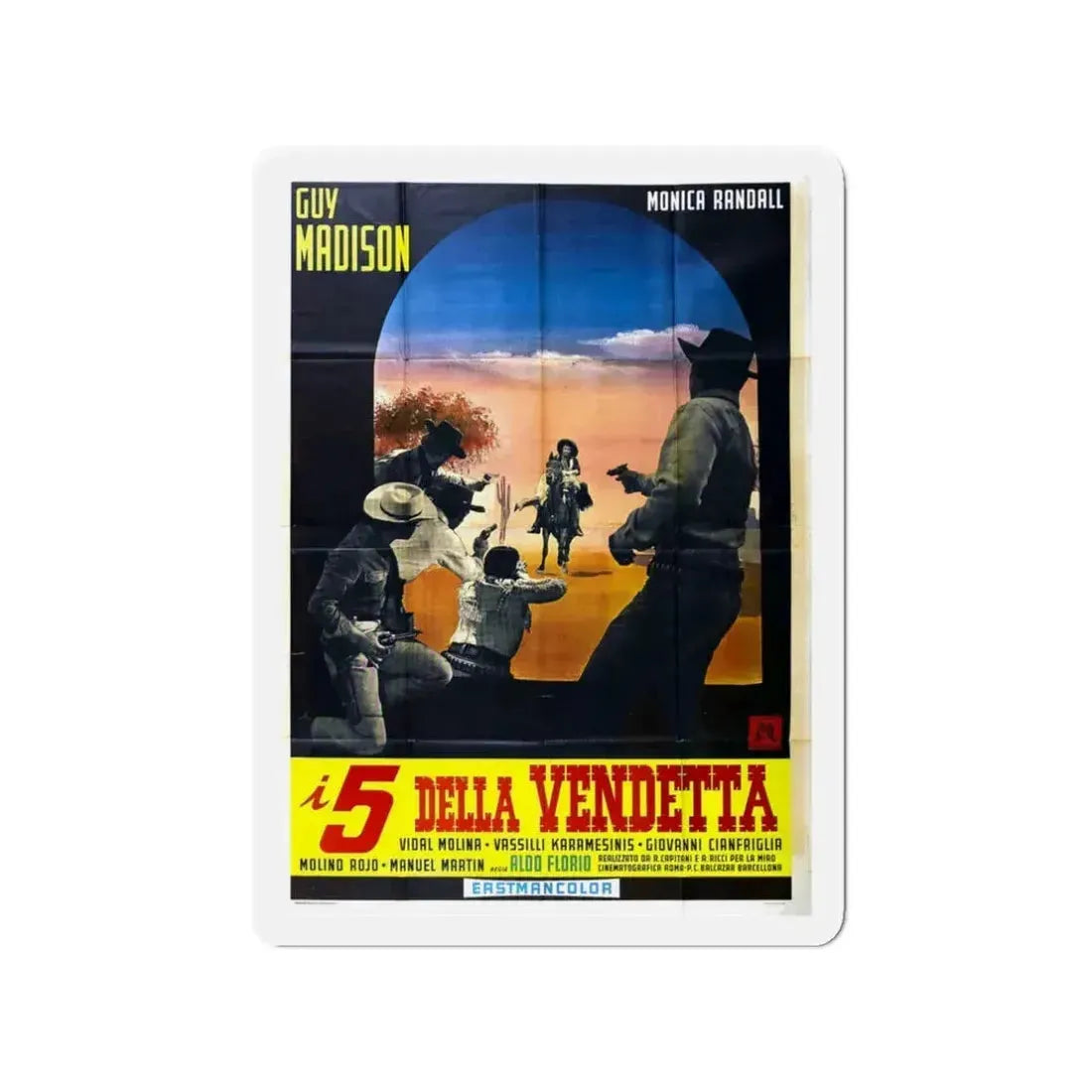 5 FOR REVENGE 1966 Movie Poster - Refrigerator Magnet 3 Inch - The Sticker Space