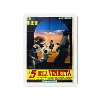 5 FOR REVENGE 1966 Movie Poster - Refrigerator Magnet 3 Inch - The Sticker Space