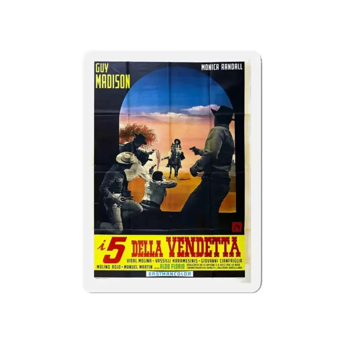 5 FOR REVENGE 1966 Movie Poster - Refrigerator Magnet 5 Inch - The Sticker Space