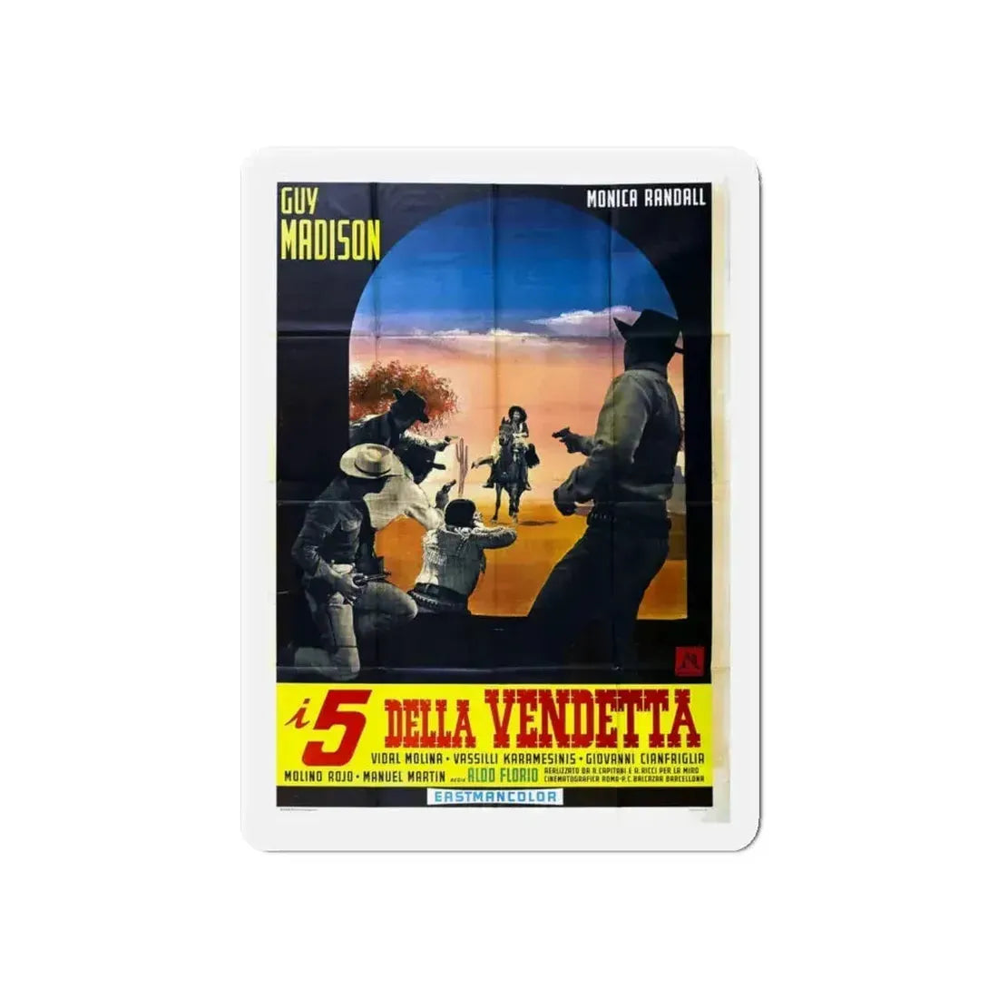 5 FOR REVENGE 1966 Movie Poster - Refrigerator Magnet 6 Inch - The Sticker Space