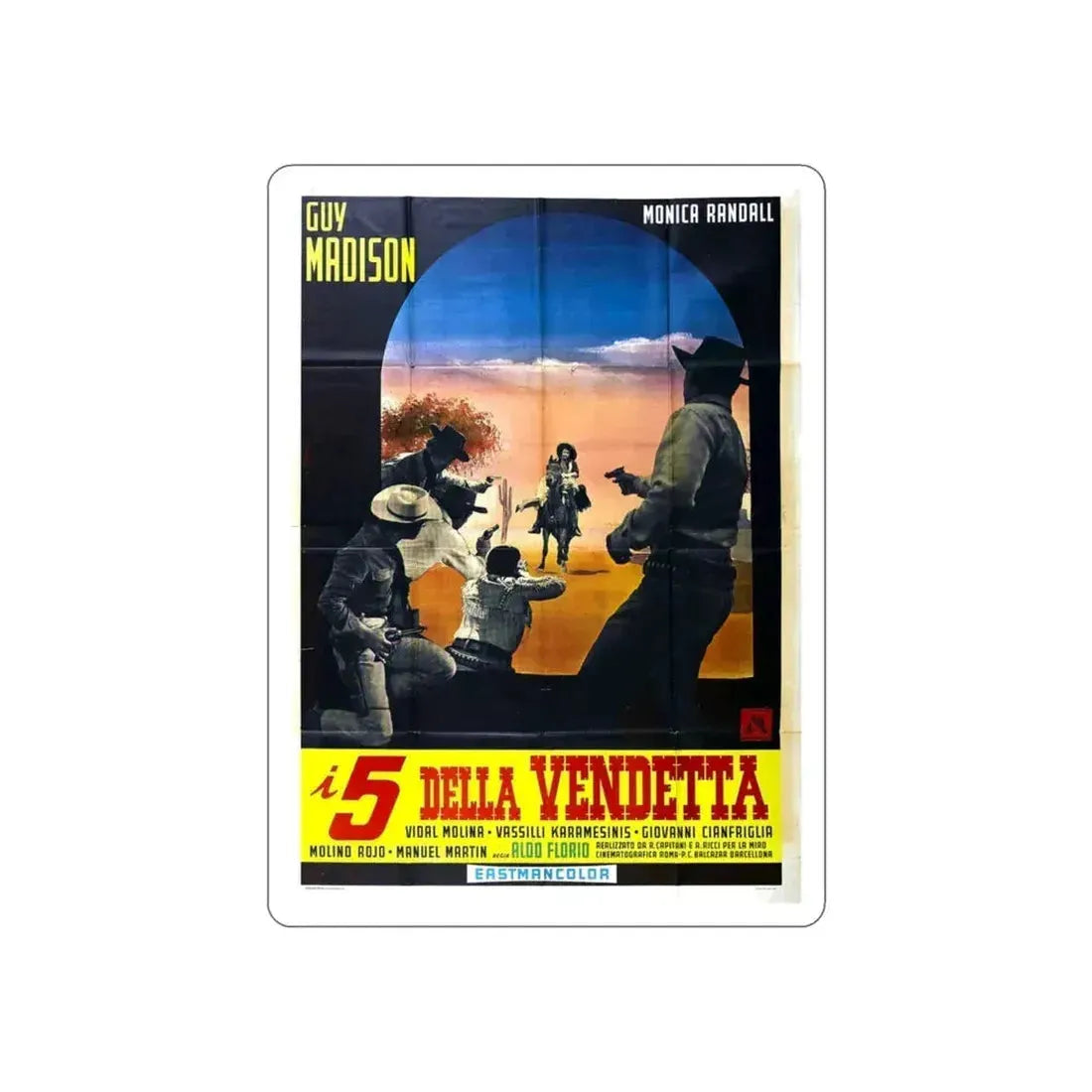 5 FOR REVENGE 1966 Movie Poster STICKER Vinyl Die-Cut Decal 3 Inch - The Sticker Space