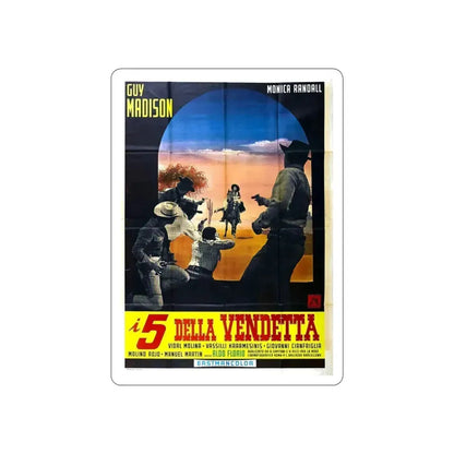 5 FOR REVENGE 1966 Movie Poster STICKER Vinyl Die-Cut Decal 4 Inch - The Sticker Space