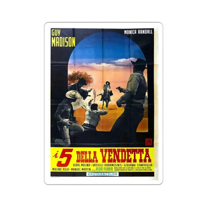 5 FOR REVENGE 1966 Movie Poster - STICKER Vinyl Kiss-Cut Decal 3 Inch White - The Sticker Space