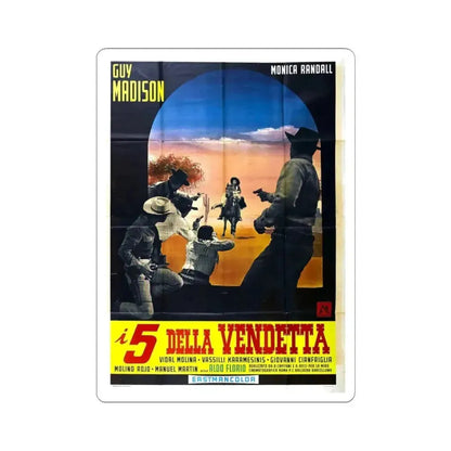 5 FOR REVENGE 1966 Movie Poster - STICKER Vinyl Kiss-Cut Decal 4 Inch White - The Sticker Space