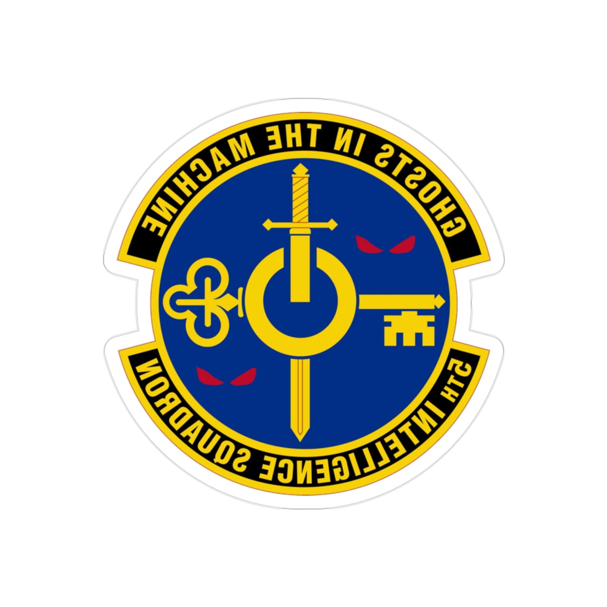 5 Intelligence Squadron ACC (U.S. Air Force) REVERSE PRINT Transparent STICKER-2" × 2"-The Sticker Space