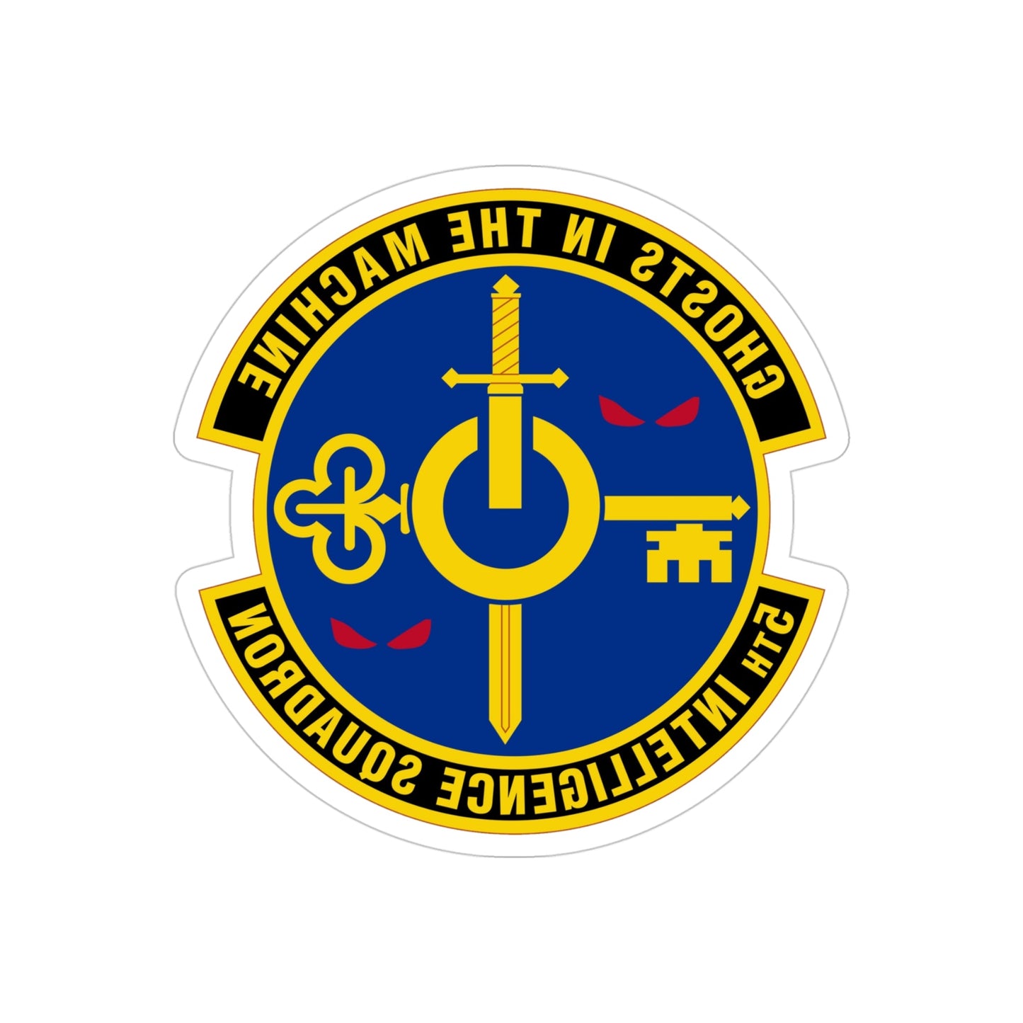 5 Intelligence Squadron ACC (U.S. Air Force) REVERSE PRINT Transparent STICKER-4" × 4"-The Sticker Space