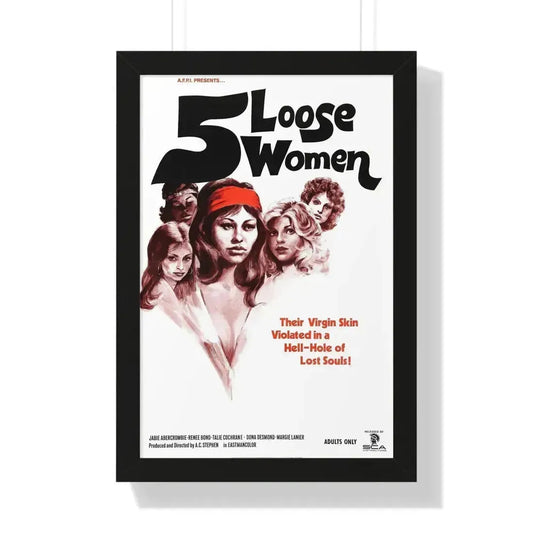 5 LOOSE WOMEN 1974 - Framed Movie Poster 16″ x 24″ Black - The Sticker Space
