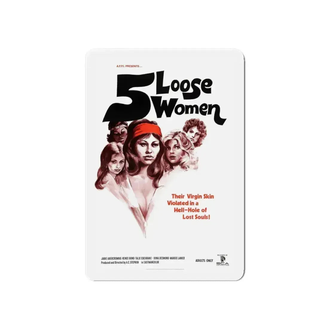 5 LOOSE WOMEN 1974 Movie Poster - Refrigerator Magnet 6 Inch - The Sticker Space