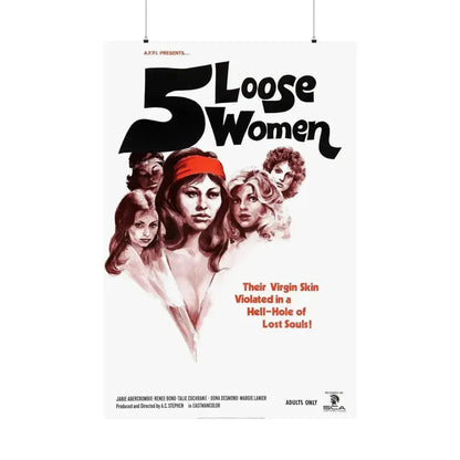 5 LOOSE WOMEN 1974 - Paper Movie Poster 36" x 54" Matte - The Sticker Space