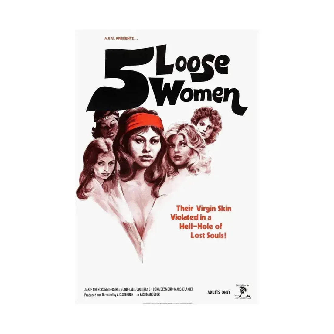 5 LOOSE WOMEN 1974 - Paper Movie Poster - The Sticker Space