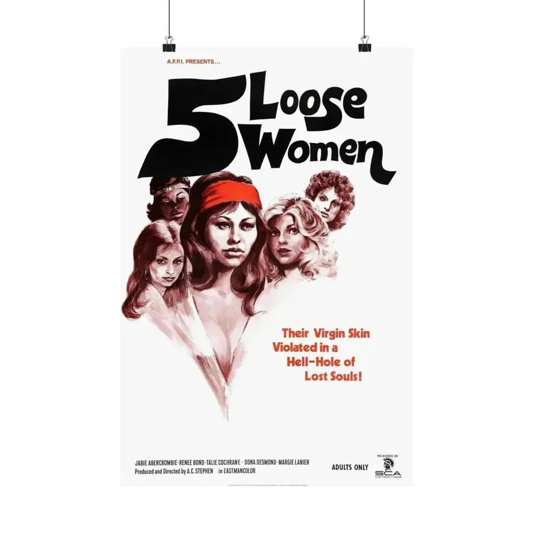5 LOOSE WOMEN 1974 - Paper Movie Poster - The Sticker Space