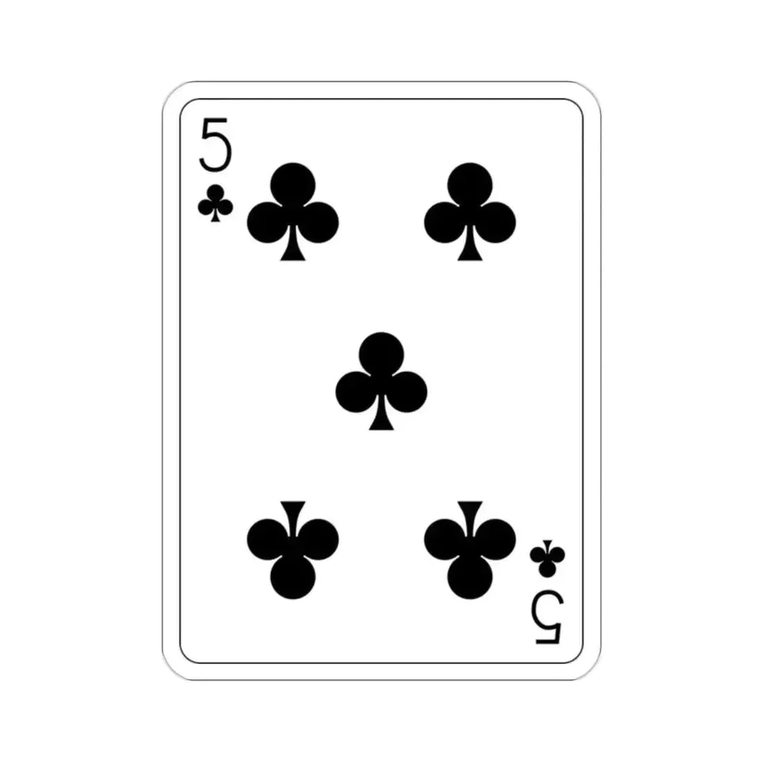 5 of Clubs Playing Card STICKER Vinyl Die-Cut Decal 2 Inch - The Sticker Space