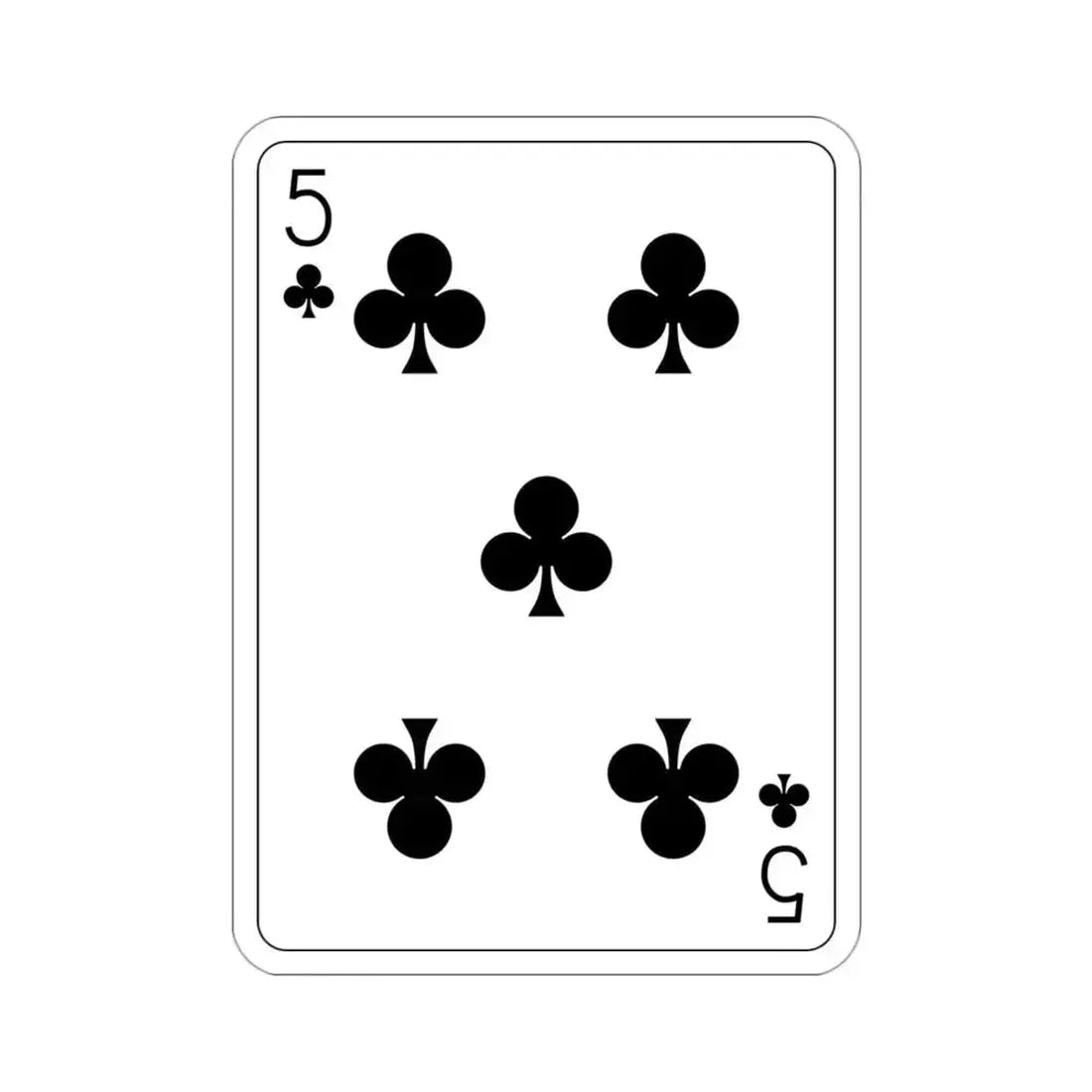 5 of Clubs Playing Card STICKER Vinyl Die-Cut Decal 3 Inch - The Sticker Space
