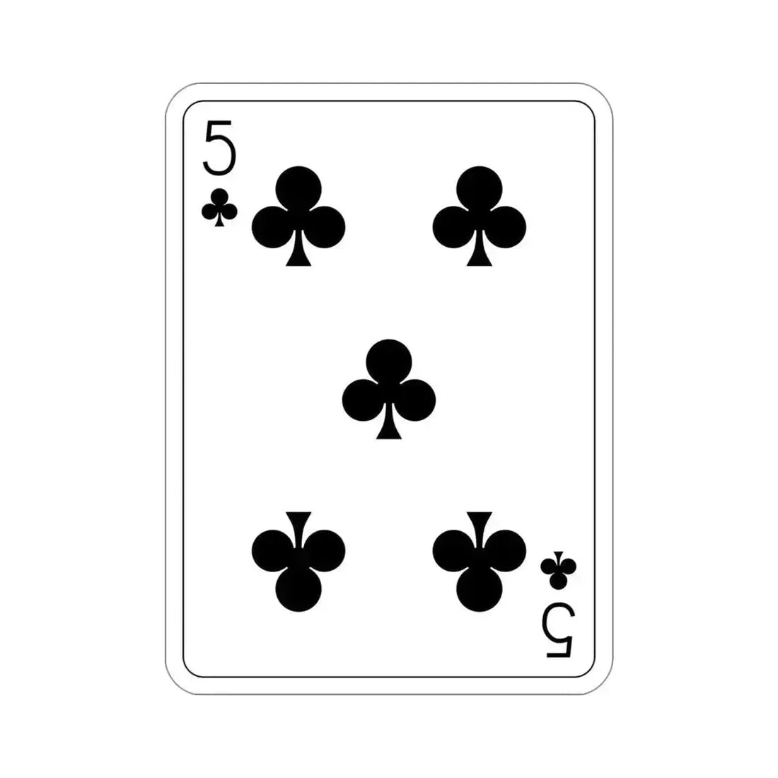 5 of Clubs Playing Card STICKER Vinyl Die-Cut Decal 4 Inch - The Sticker Space
