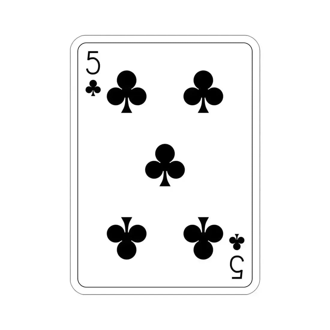 5 of Clubs Playing Card STICKER Vinyl Die-Cut Decal 5 Inch - The Sticker Space