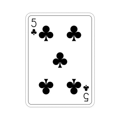 5 of Clubs Playing Card STICKER Vinyl Die-Cut Decal 5 Inch - The Sticker Space