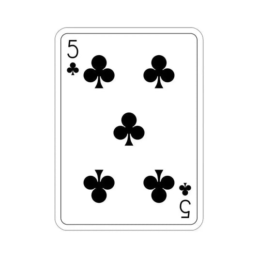 5 of Clubs Playing Card STICKER Vinyl Die-Cut Decal 6 Inch - The Sticker Space