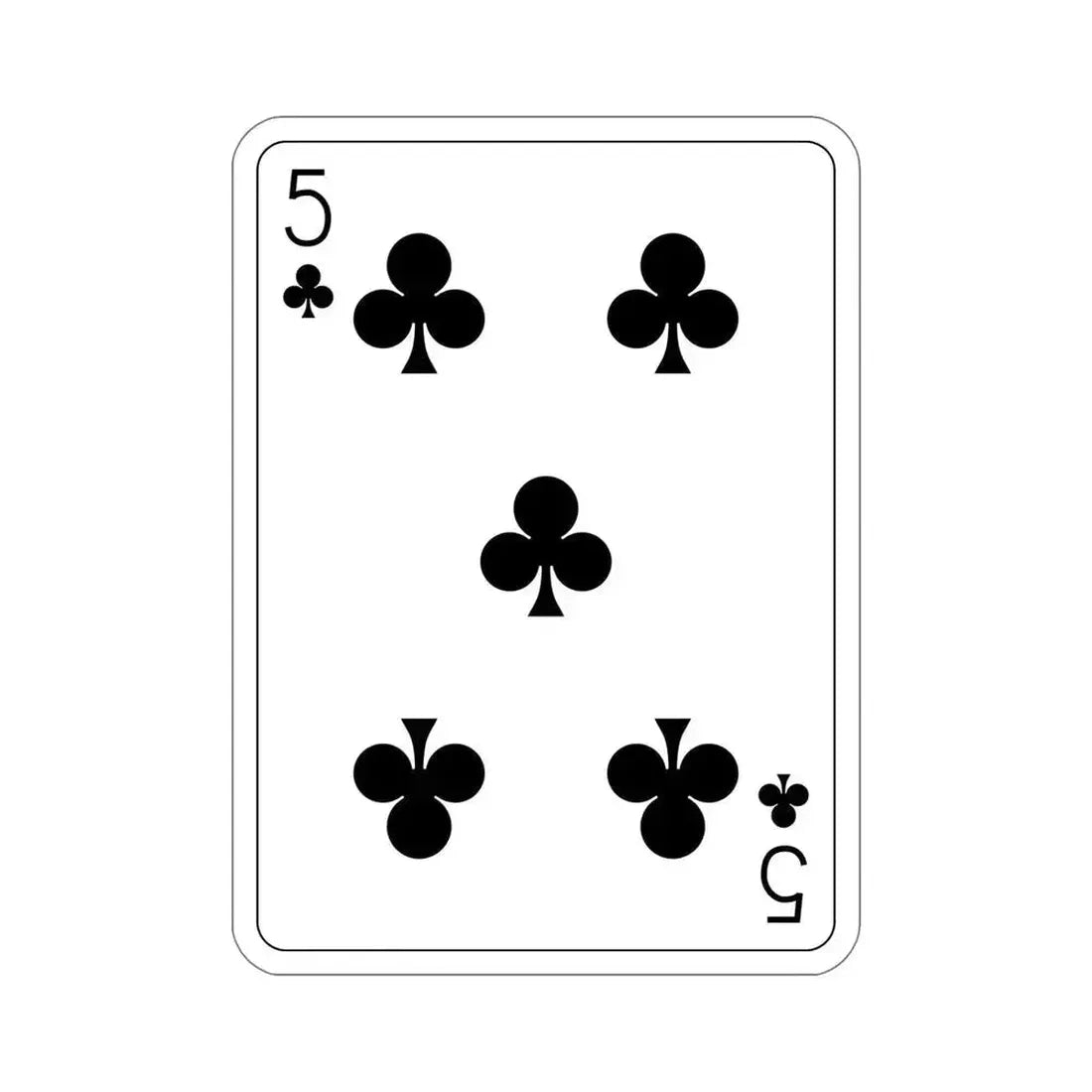 5 of Clubs Playing Card STICKER Vinyl Die-Cut Decal 6 Inch - The Sticker Space