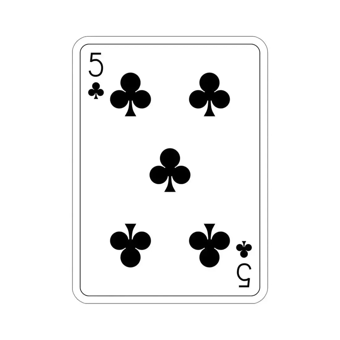 5 of Clubs Playing Card STICKER Vinyl Die-Cut Decal - The Sticker Space