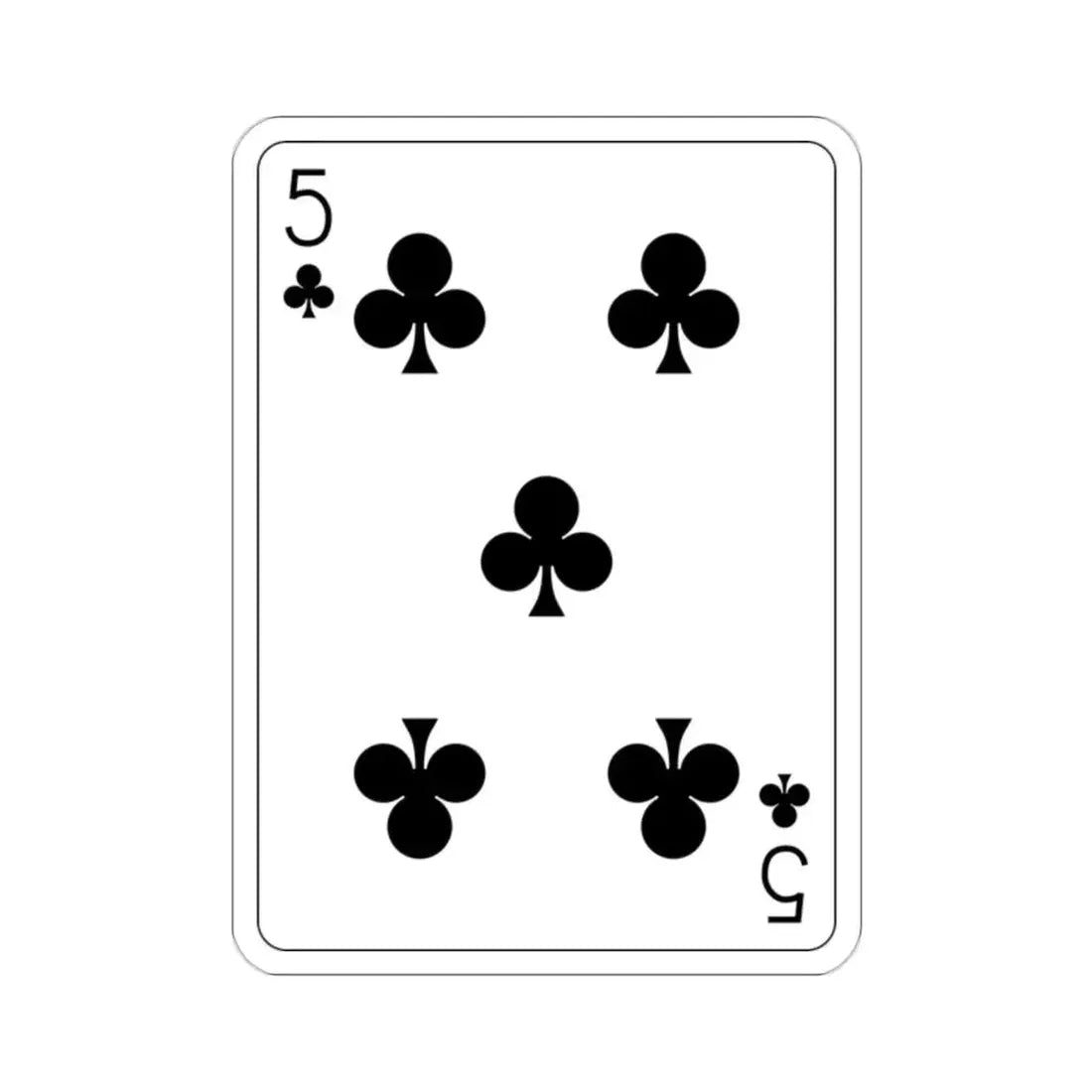 5 of Clubs Playing Card STICKER Vinyl Die-Cut Decal - The Sticker Space