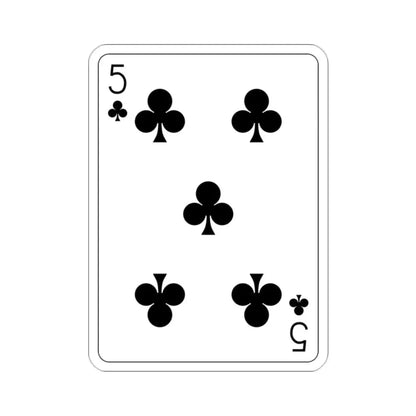 5 of Clubs Playing Card STICKER Vinyl Die-Cut Decal - The Sticker Space