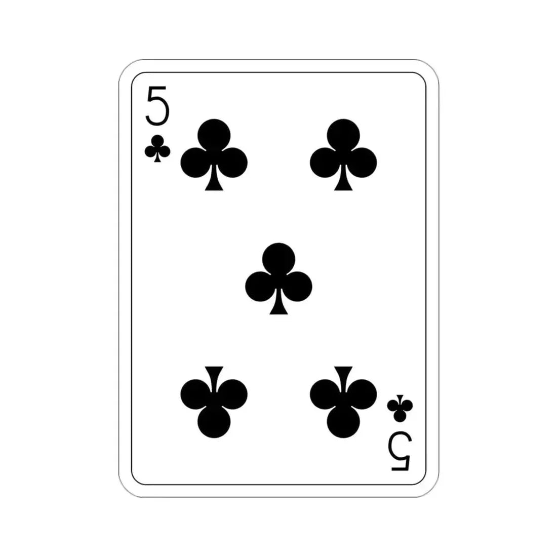 5 of Clubs Playing Card STICKER Vinyl Die-Cut Decal - The Sticker Space
