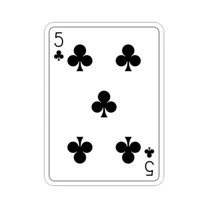 5 of Clubs Playing Card STICKER Vinyl Die-Cut Decal - The Sticker Space
