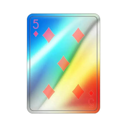 5 of Diamonds Playing Card Holographic STICKER Die-Cut Vinyl Decal - The Sticker Space