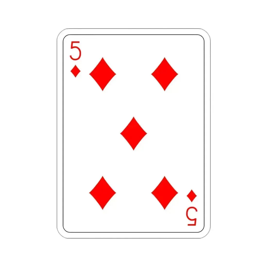 5 of Diamonds Playing Card STICKER Vinyl Die-Cut Decal 3 Inch - The Sticker Space