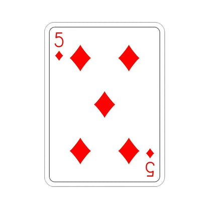 5 of Diamonds Playing Card STICKER Vinyl Die-Cut Decal 3 Inch - The Sticker Space
