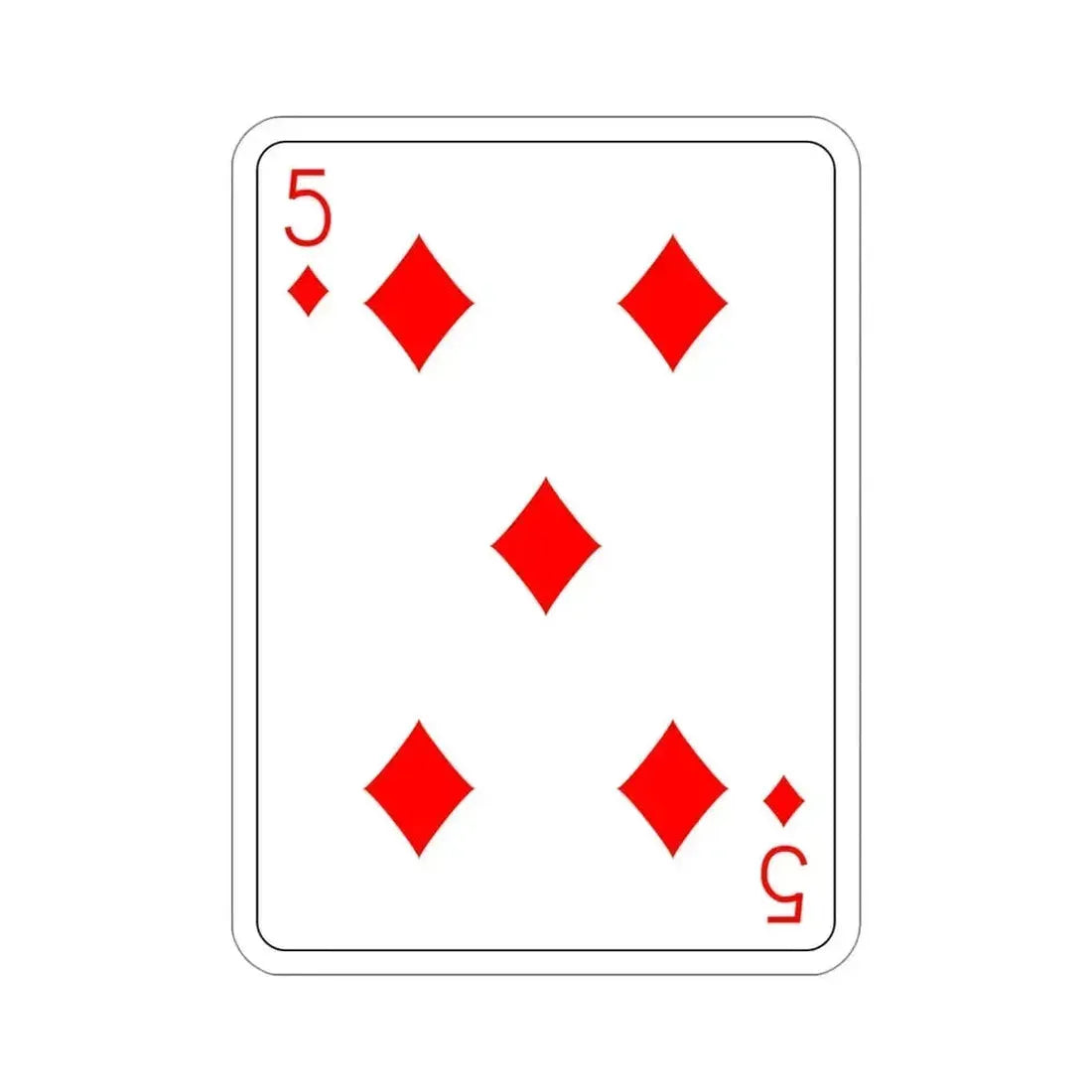 5 of Diamonds Playing Card STICKER Vinyl Die-Cut Decal 4 Inch - The Sticker Space