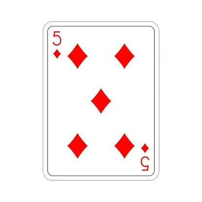 5 of Diamonds Playing Card STICKER Vinyl Die-Cut Decal 4 Inch - The Sticker Space
