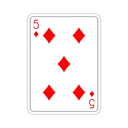 5 of Diamonds Playing Card STICKER Vinyl Die-Cut Decal 5 Inch - The Sticker Space