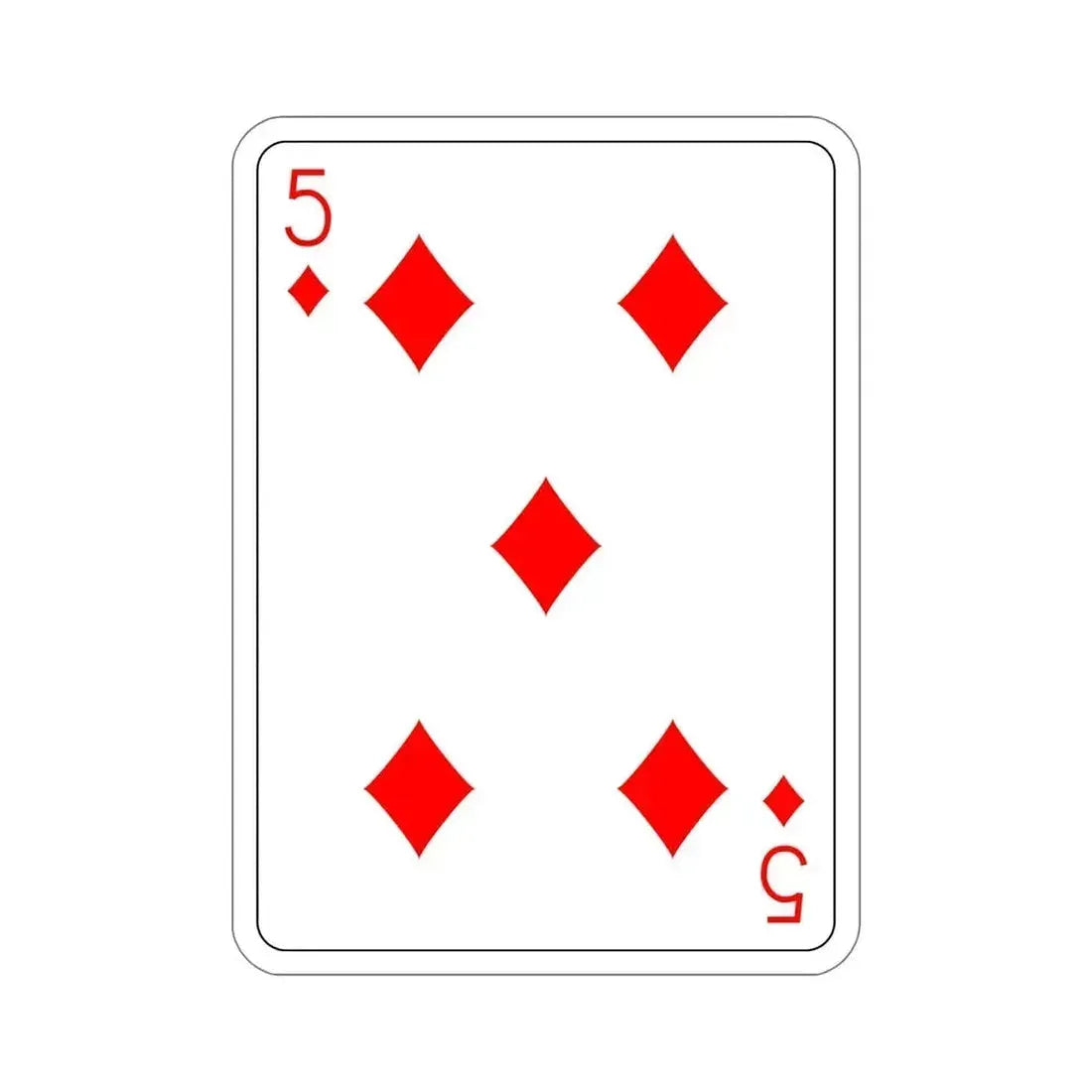 5 of Diamonds Playing Card STICKER Vinyl Die-Cut Decal 6 Inch - The Sticker Space
