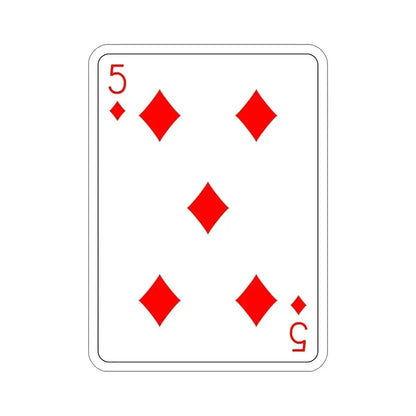 5 of Diamonds Playing Card STICKER Vinyl Die-Cut Decal 6 Inch - The Sticker Space